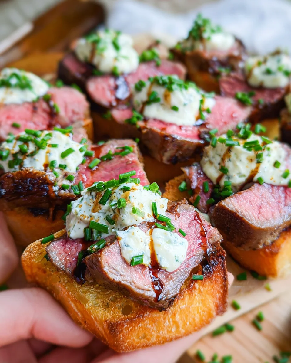 Easy Steak Crostini (with Horseradish Sauce)