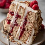 One Bowl Vegan Almond Raspberry Cake with Cream Cheese Frosting
