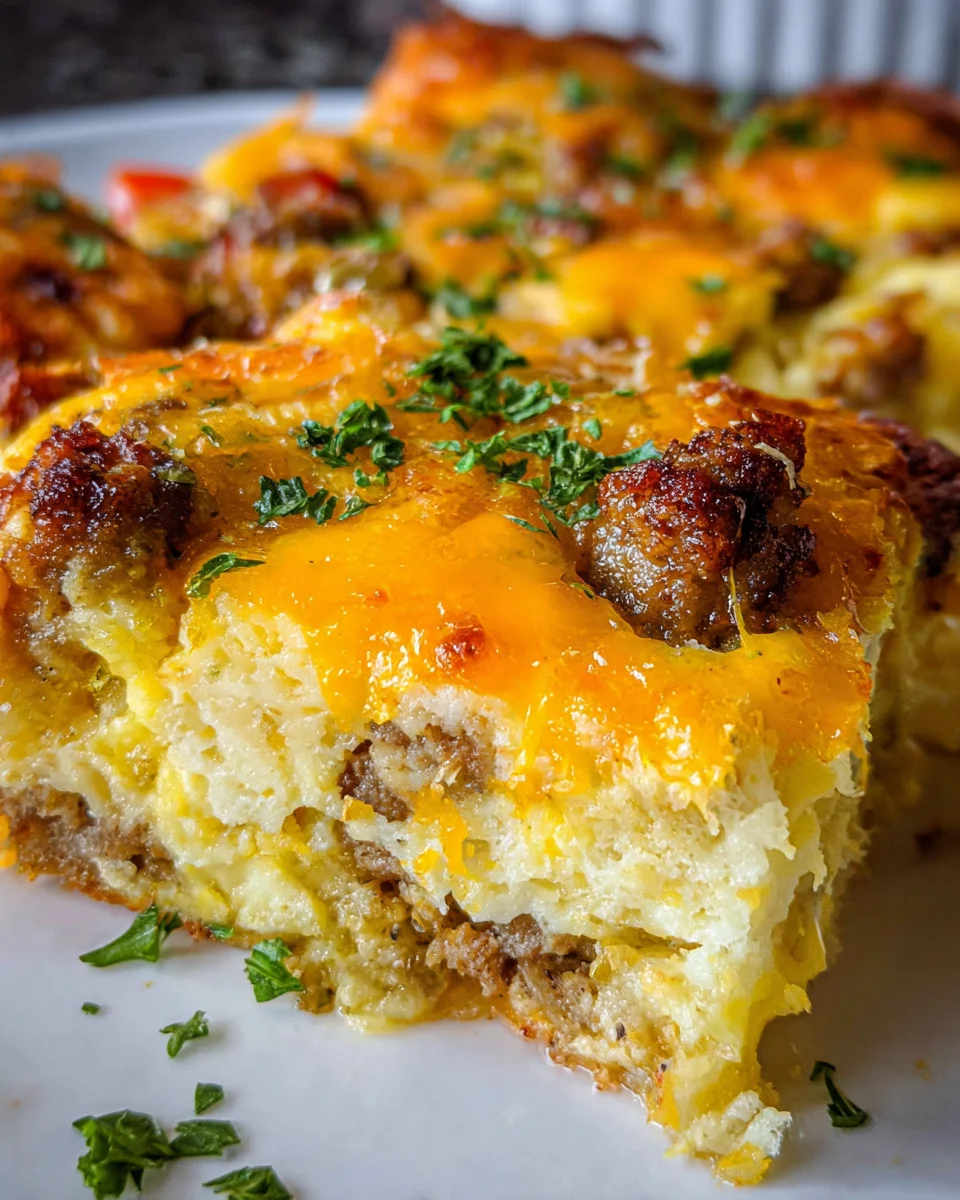 Savory Breakfast Sausage and Cheese Casserole Recipe
