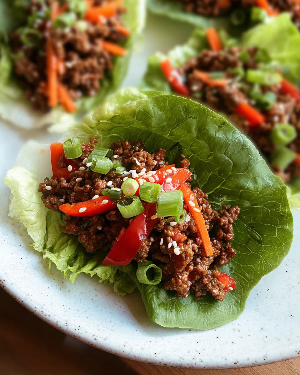 Asian Style Ground Beef Lettuce Wraps