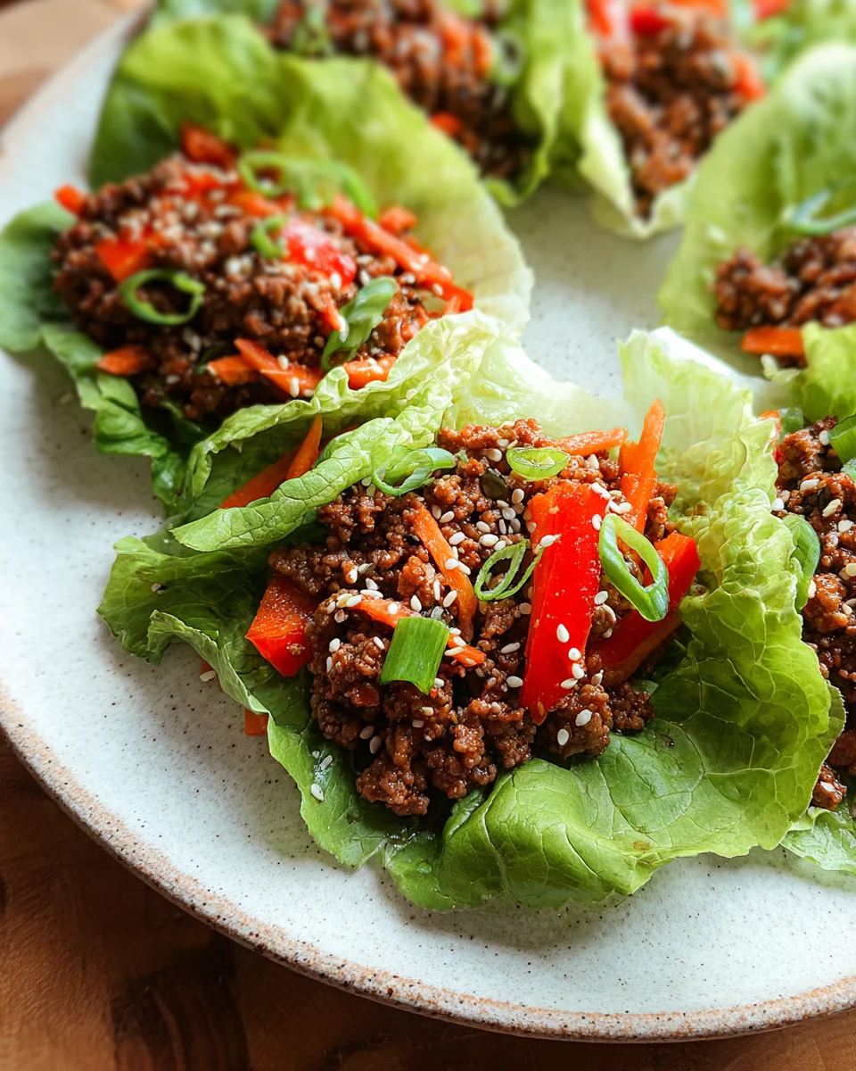 Asian Style Ground Beef Lettuce Wraps 21 Asian