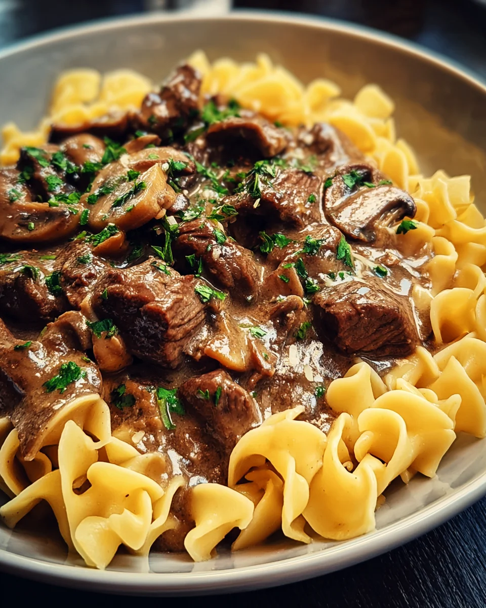 Beef Stroganoff with Egg Noodles