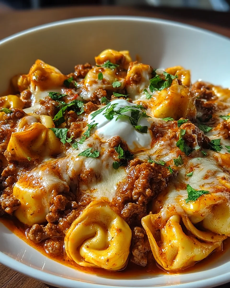Cheesy Beef Enchilada Tortellini