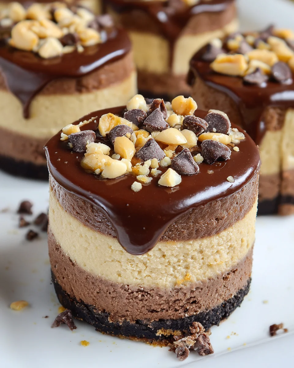 Chocolate Peanut Butter Mini Cheesecakes