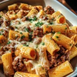 Creamy Parmesan Beef Rigatoni