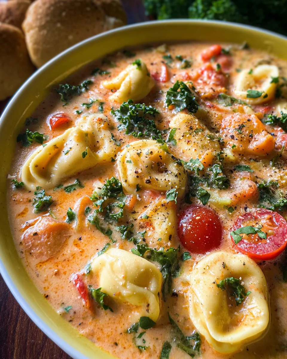 Creamy Tuscan Tortellini Soup