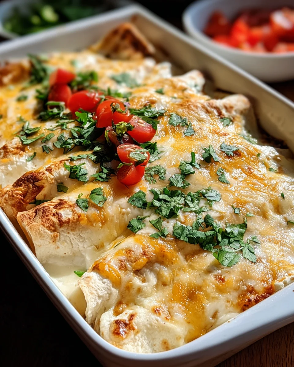 Creamy White Chicken Enchiladas