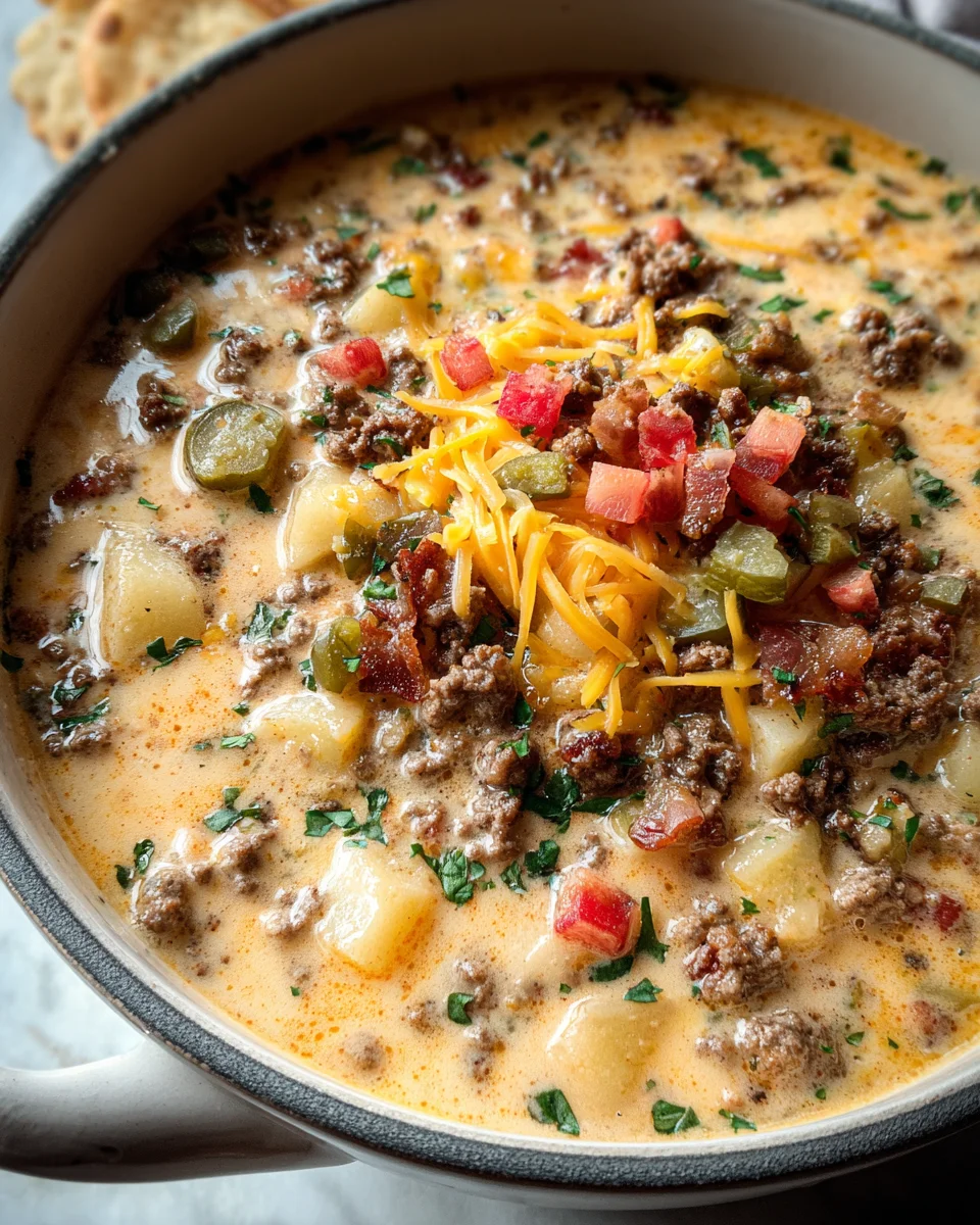 Easy Cheeseburger Soup