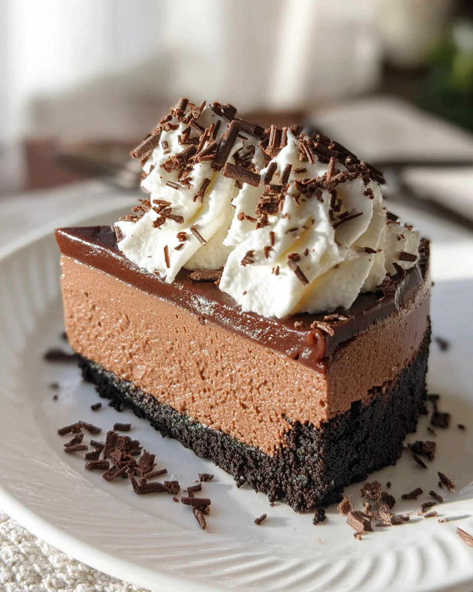 Easy No Bake Chocolate Cheesecake