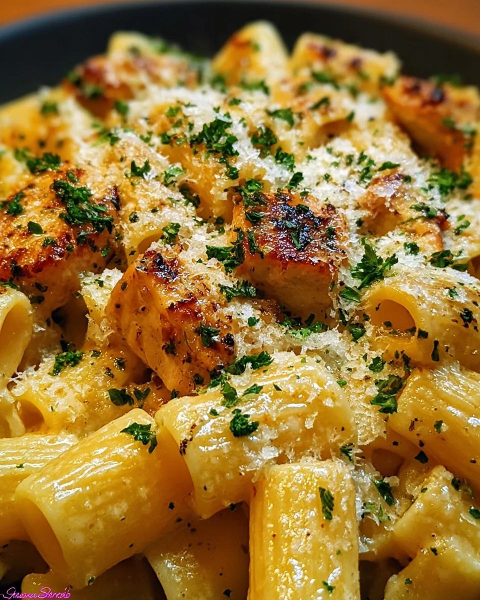 Garlic Butter Chicken with Rigatoni and Parmesan 24 Garlic