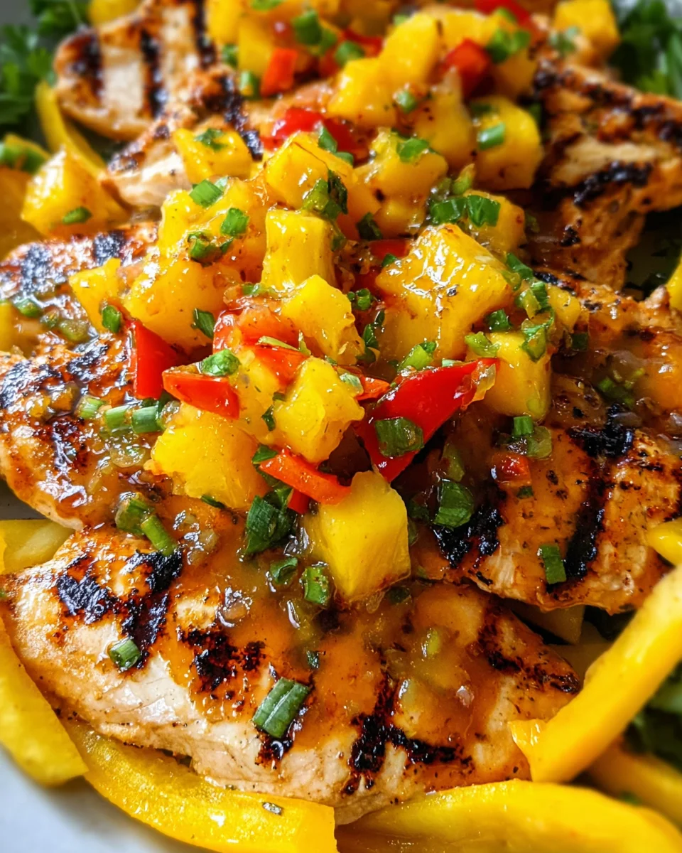 Grilled Mango Pineapple Chicken 17 Grilled
