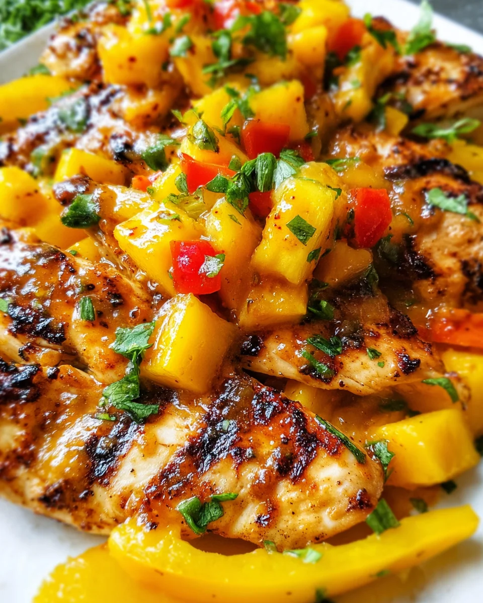 Grilled Mango Pineapple Chicken 18 Grilled
