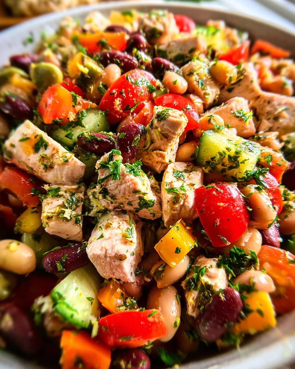 High-Protein Dense Bean Salad with Chicken 20 High-Protein