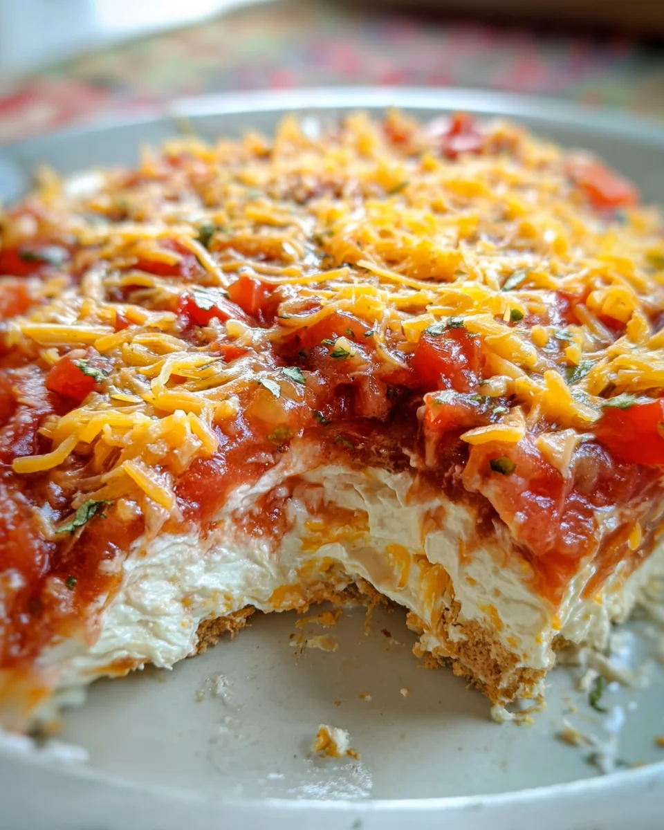 Layered Cream Cheese and Salsa Dip 16 Layered