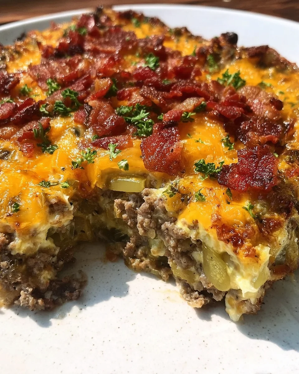 Low-Carb Bacon Cheeseburger Casserole
