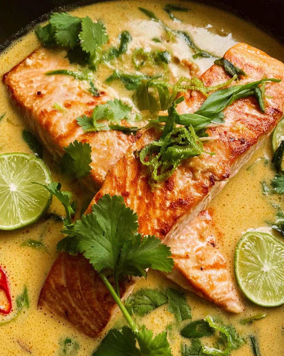 Poached Salmon in Coconut Lime Sauce 20 Poached