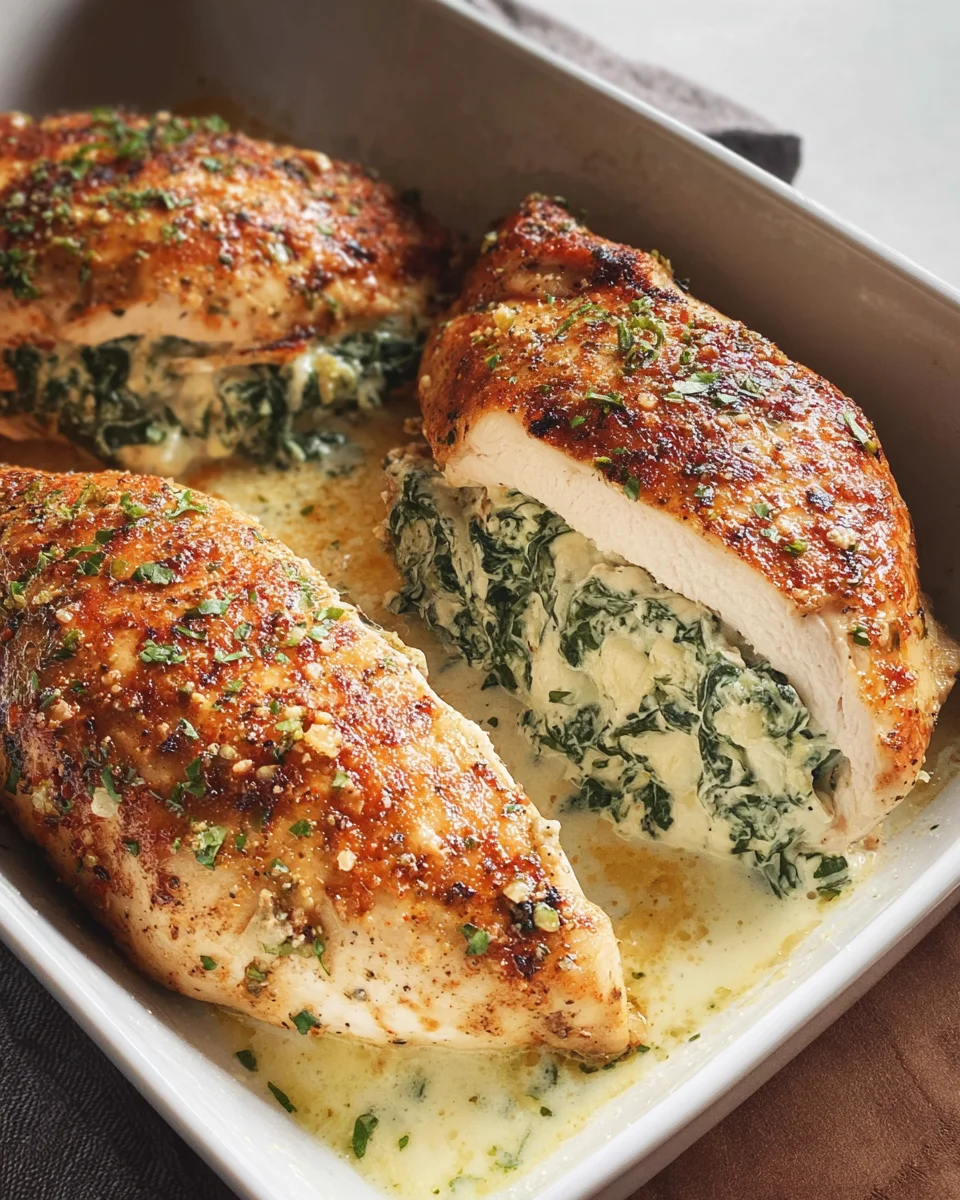 Spinach Stuffed Chicken Fillets