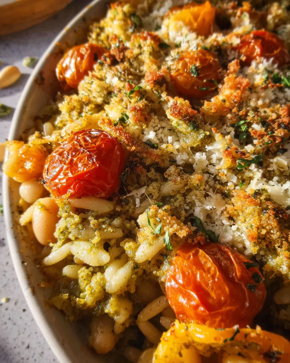 White Bean and Pesto Bake
