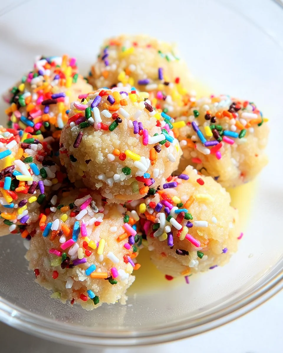 Applesauce Birthday Cake Protein Balls