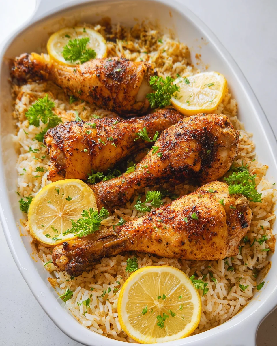 Baked Chicken Legs and Rice