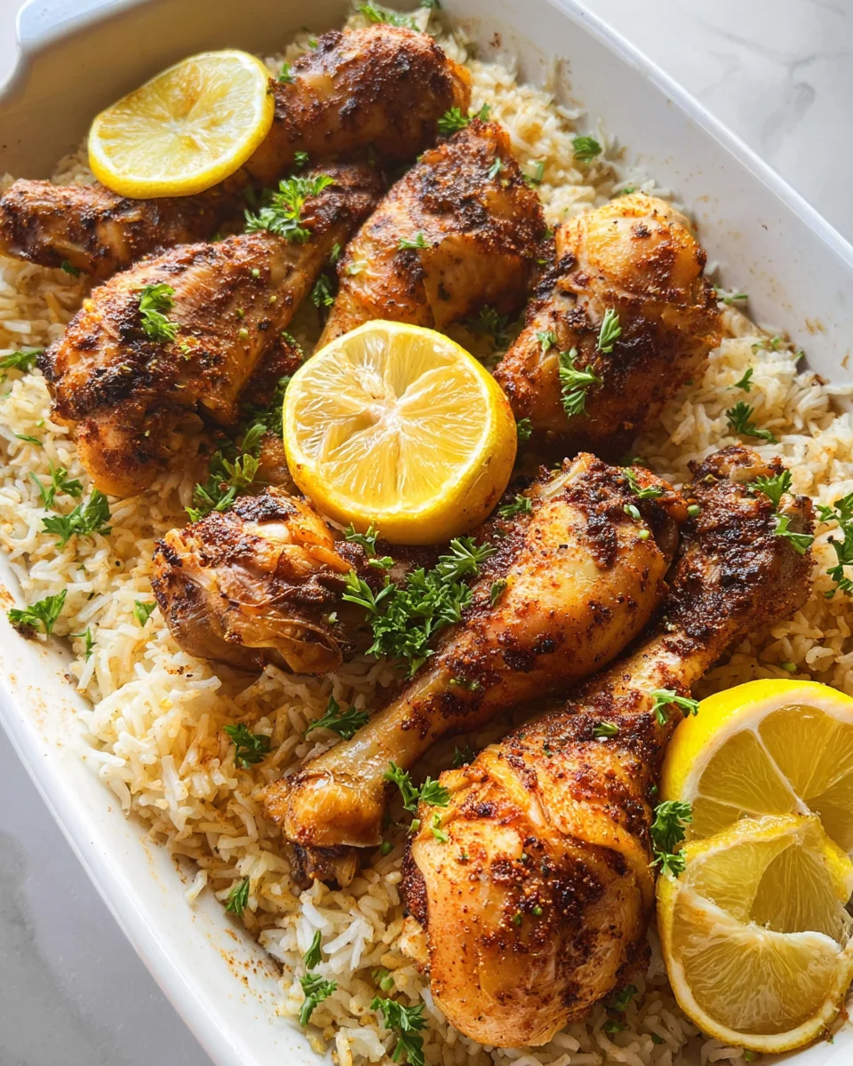 Baked Chicken Legs and Rice 30 Baked