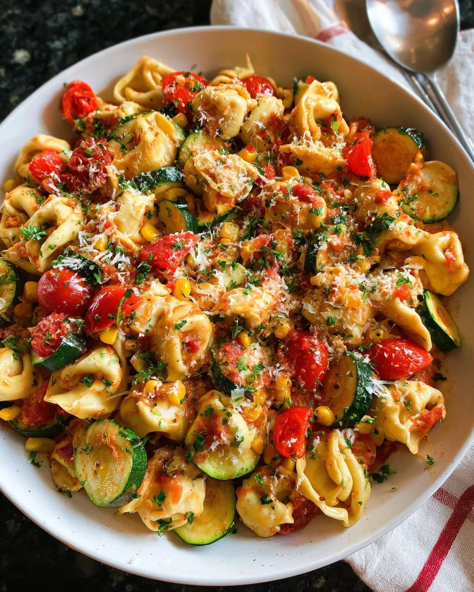 Cheese Tortellini with Summer Veggies