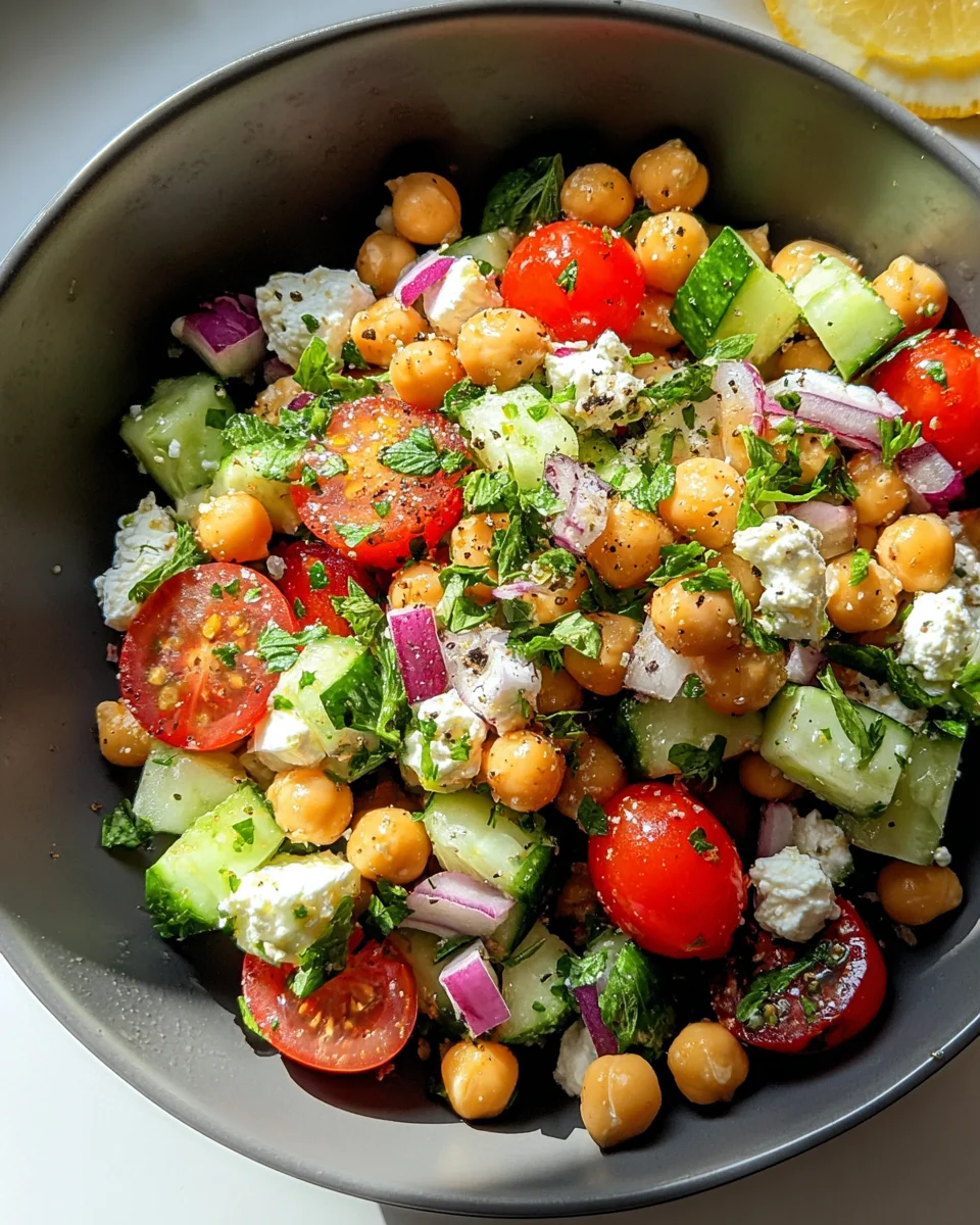 Cottage Cheese and Chickpeas Salad