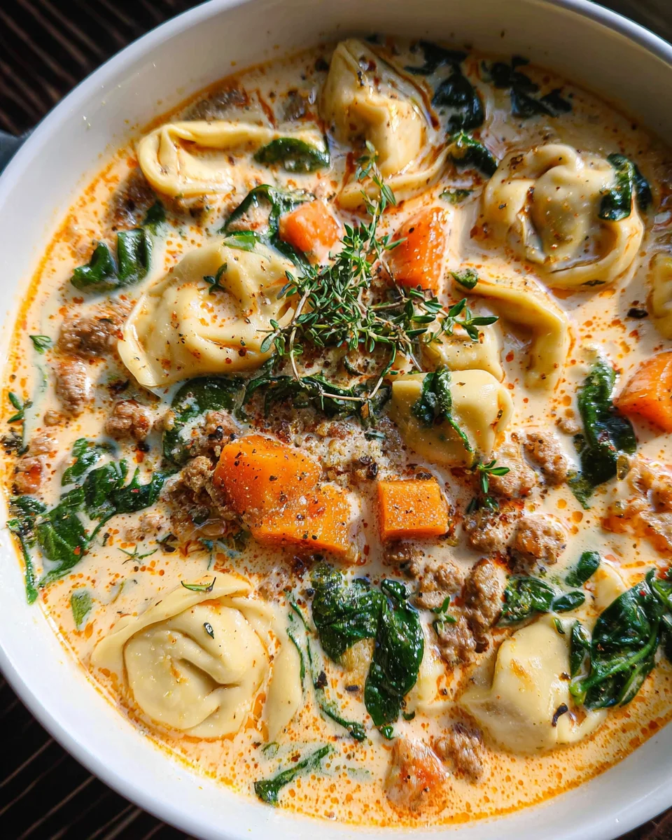 Creamy Sausage Tortellini Soup