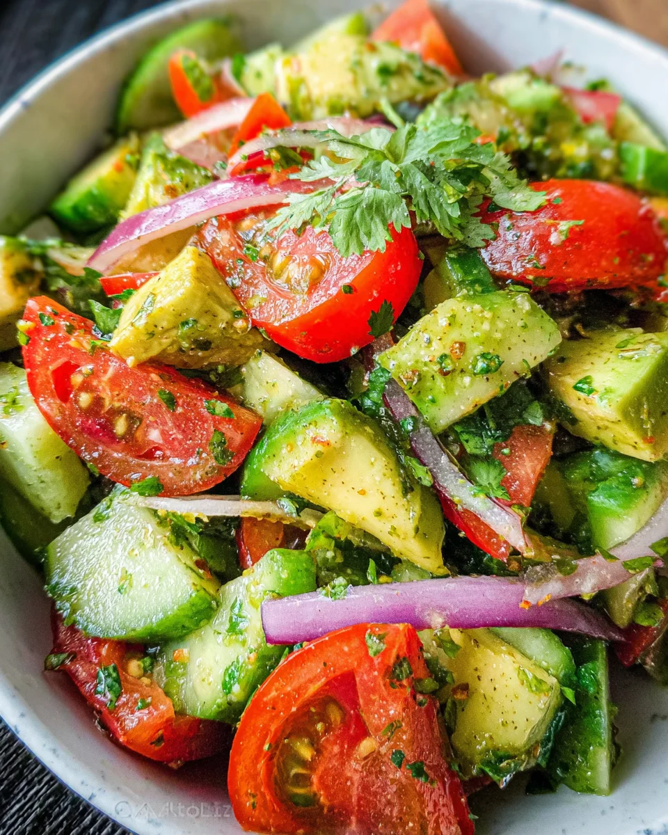 Cucumber Tomato Avocado Salad