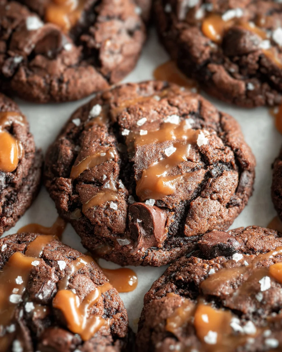 Double Chocolate Salted Caramel Cookies