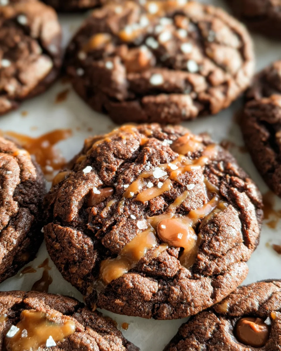 Double Chocolate Salted Caramel Cookies 26 Double