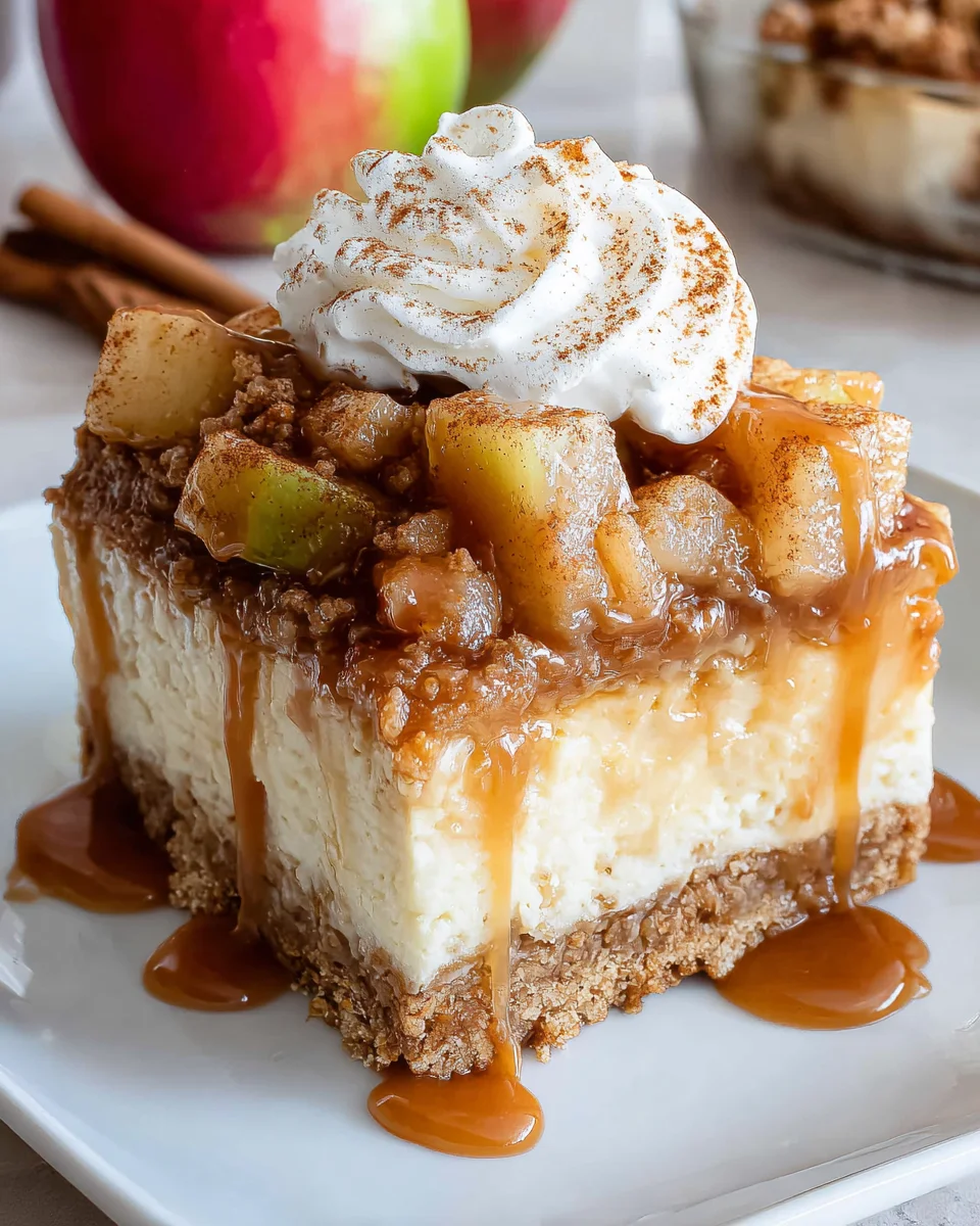Easy Caramel Apple Cheesecake Bars