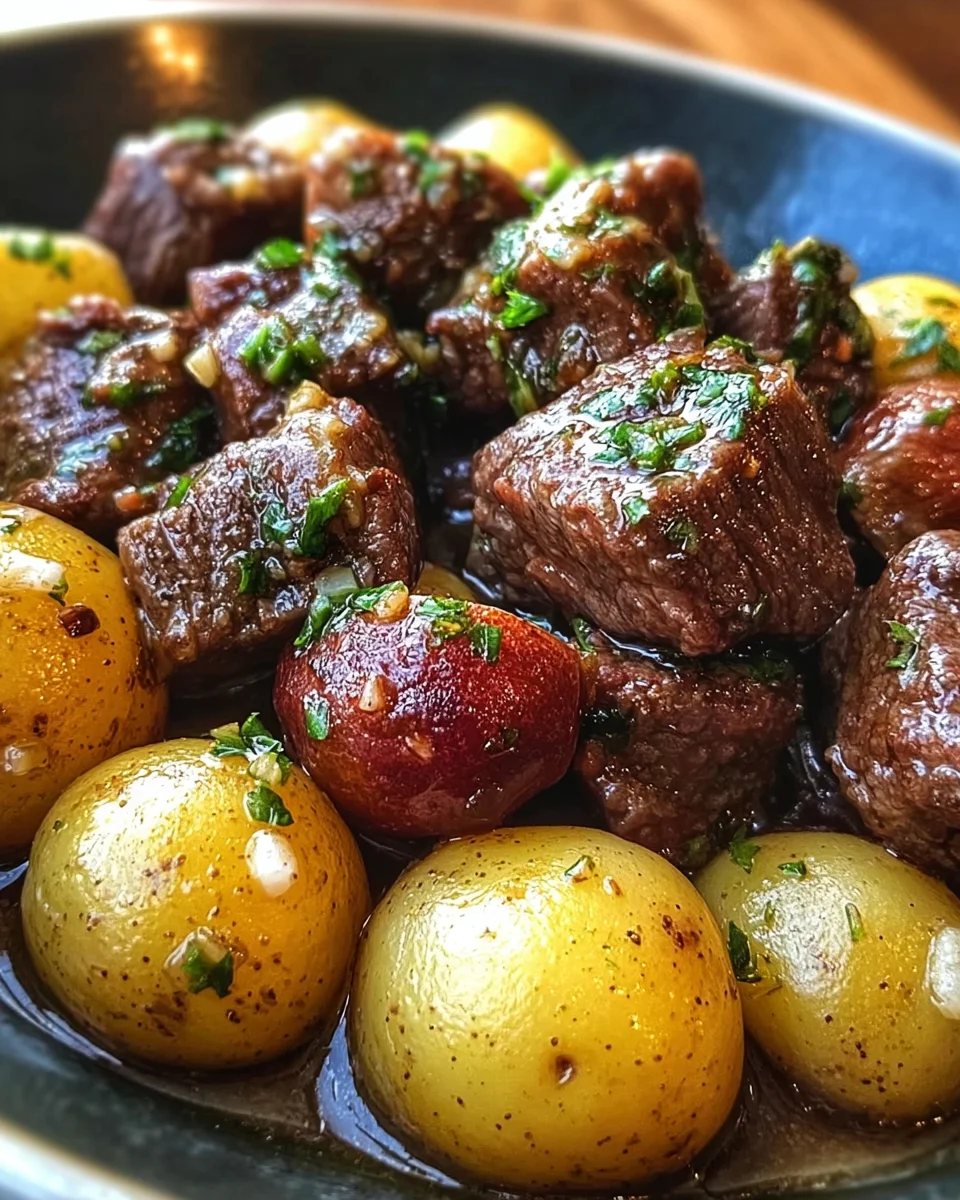 Garlic Butter Beef Bites with Potatoes 23 Garlic