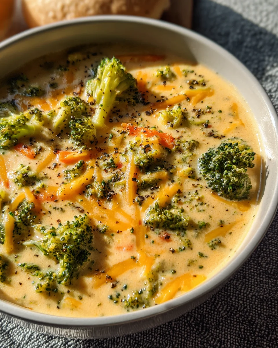 High Protein Broccoli Cheddar Soup