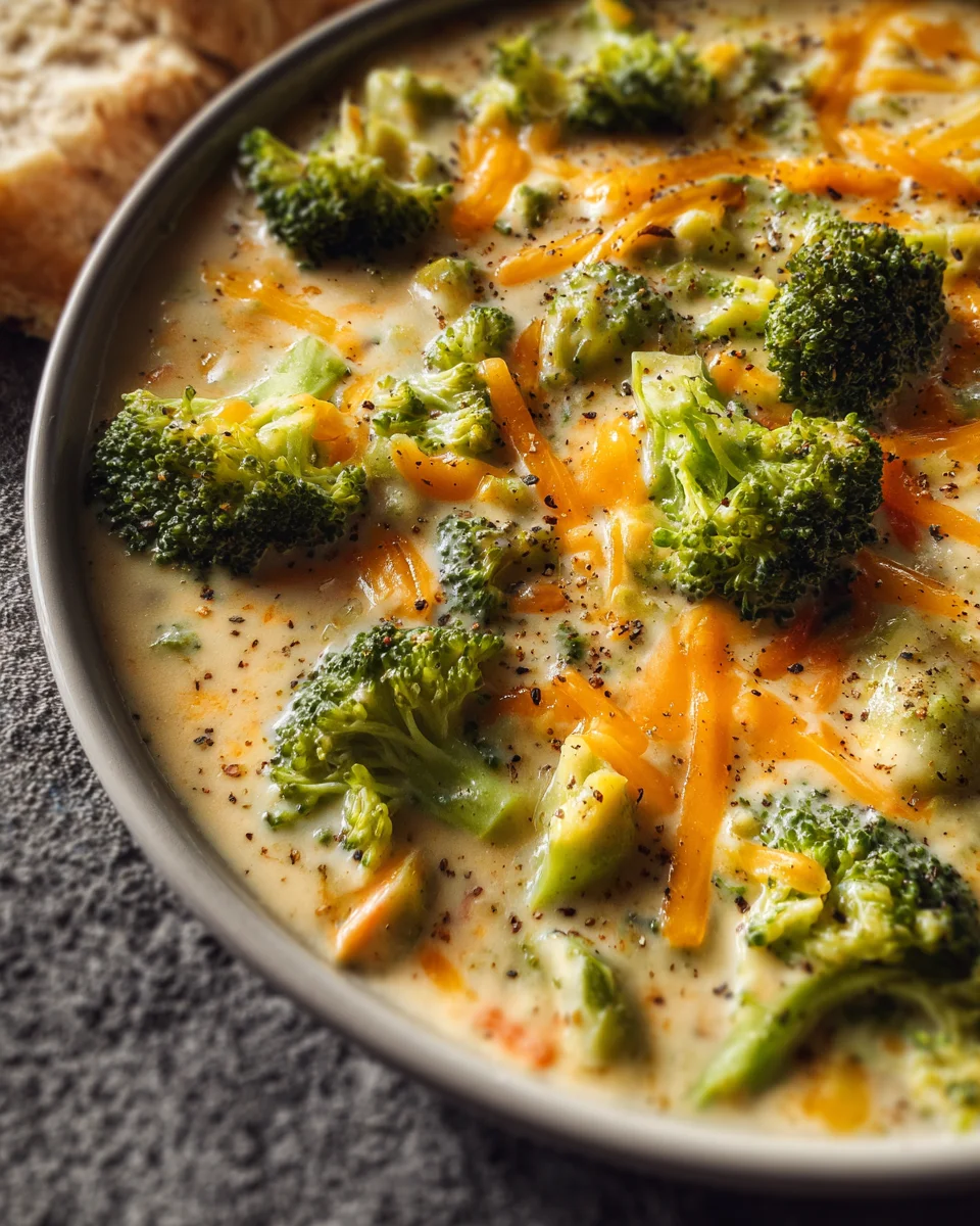 High Protein Broccoli Cheddar Soup 25 High