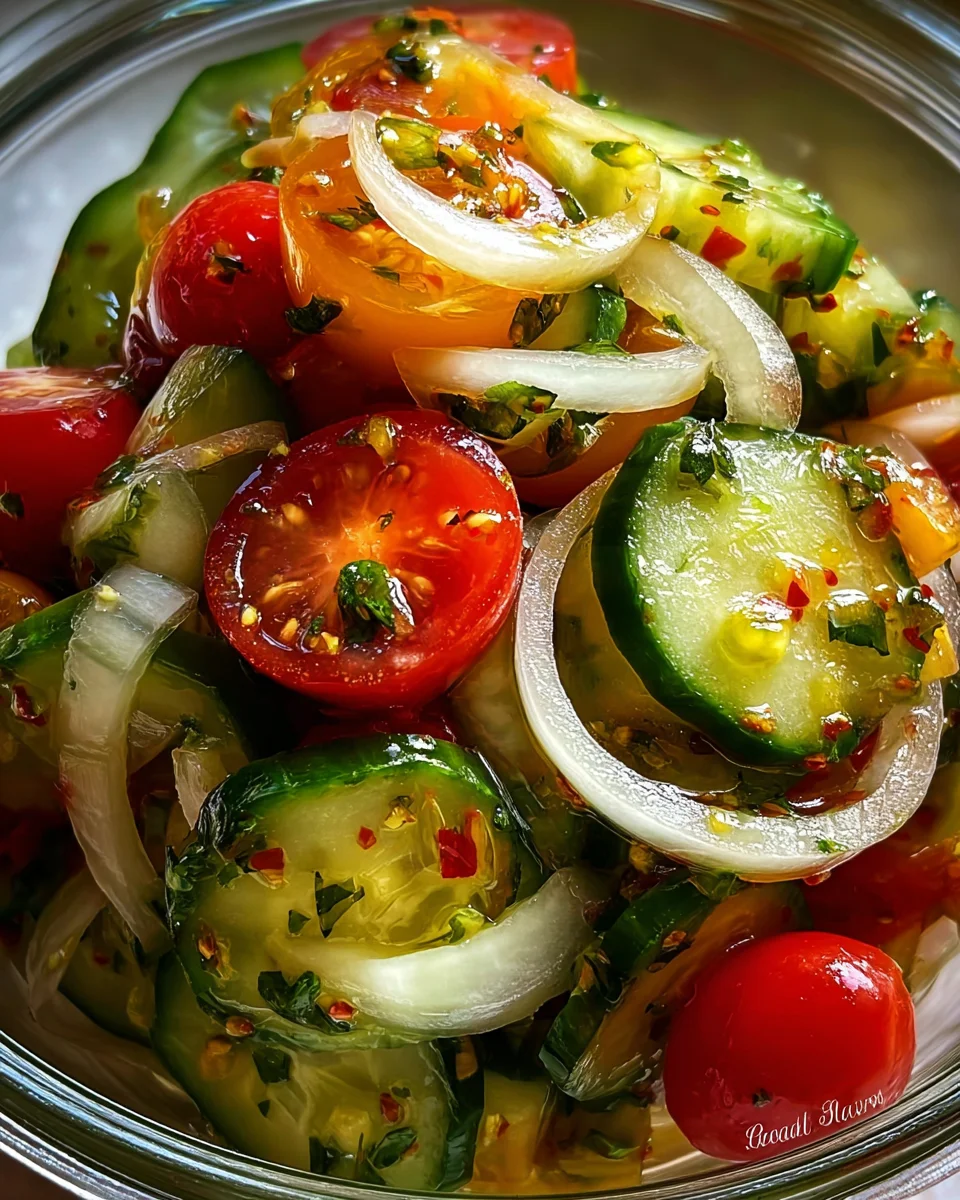 Marinated Cucumbers, Onions, and Tomatoes