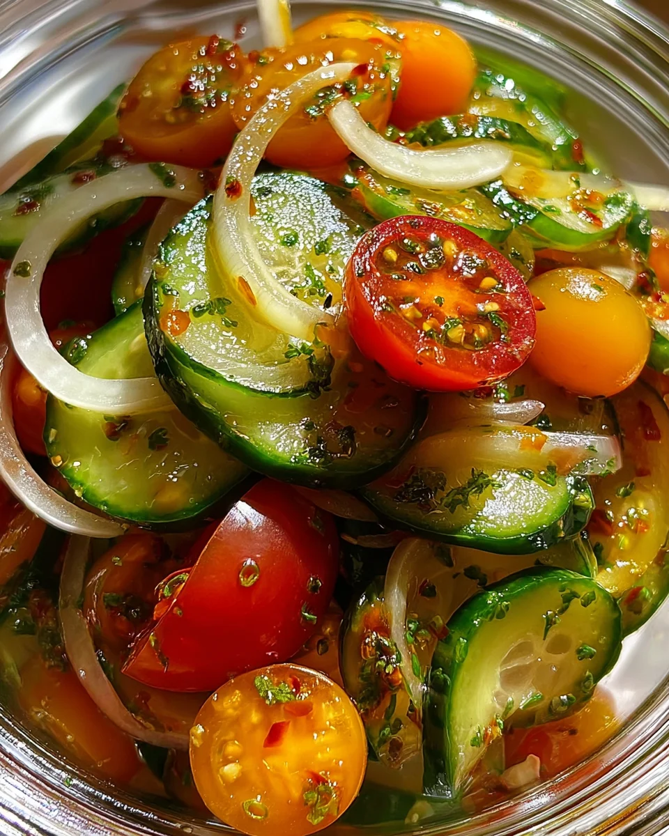 Marinated Cucumbers, Onions, and Tomatoes 17 Marinated