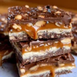 No Bake Crispy Snickers Bars 25 No Bake Crispy Snickers Bars