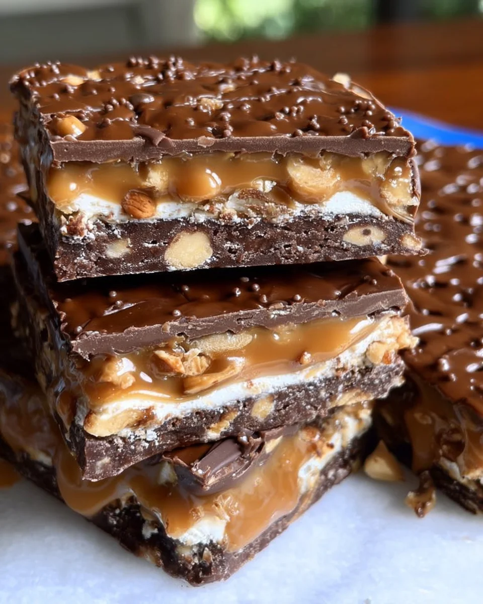 No Bake Crispy Snickers Bars 23 No