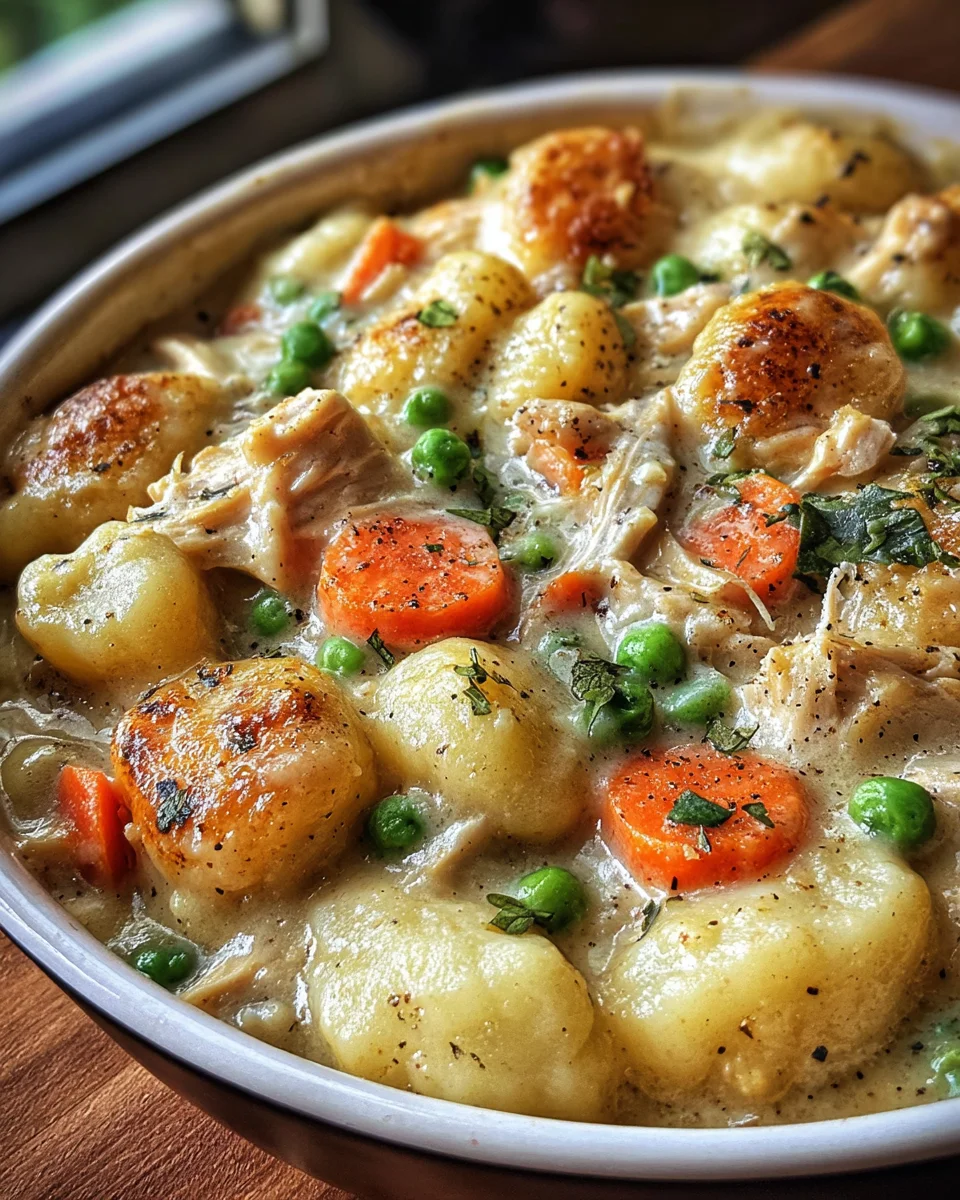 One Pot Gnocchi Chicken Pot Pie