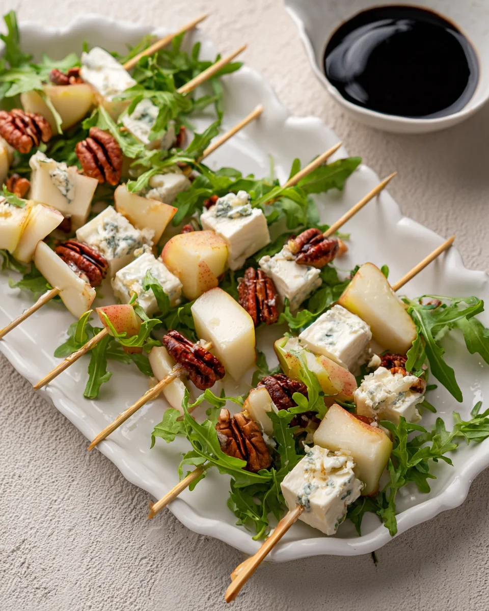 Pear & Brie Cheese Salad Skewers