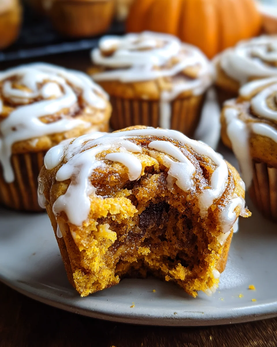 Pumpkin Cinnamon Roll Muffins