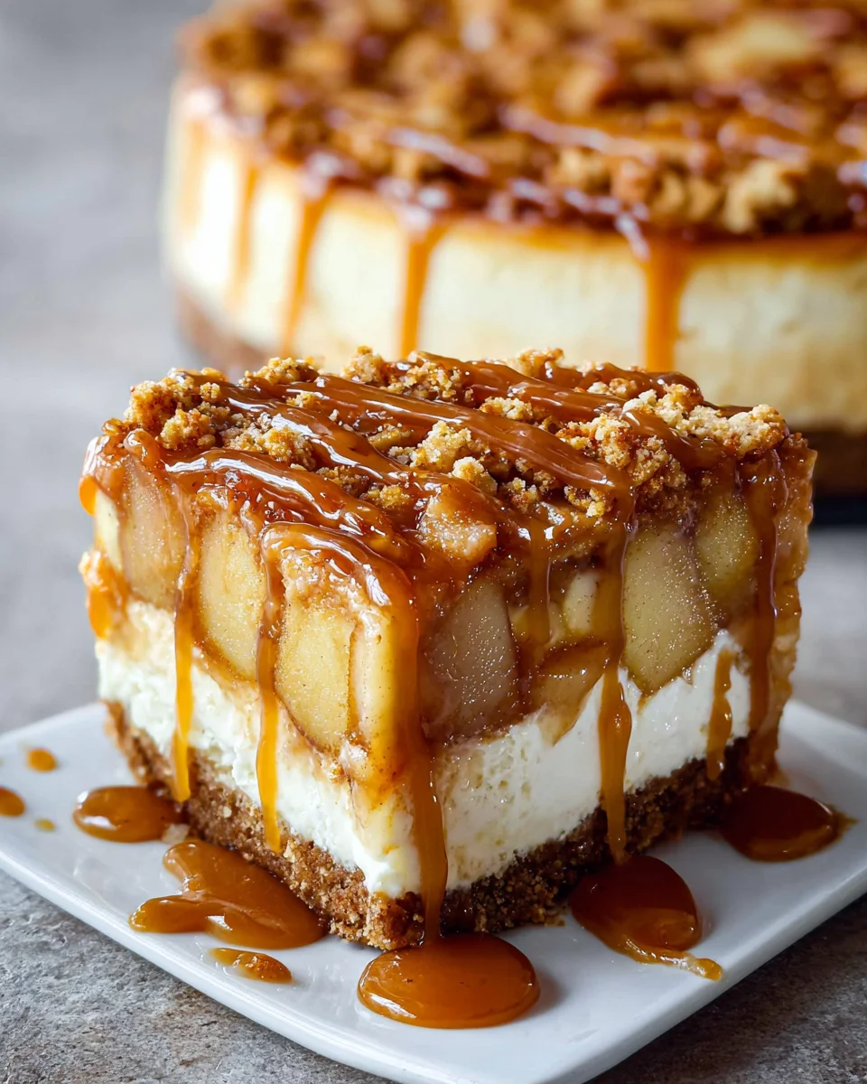 Salted Caramel Apple Pie Cheesecake