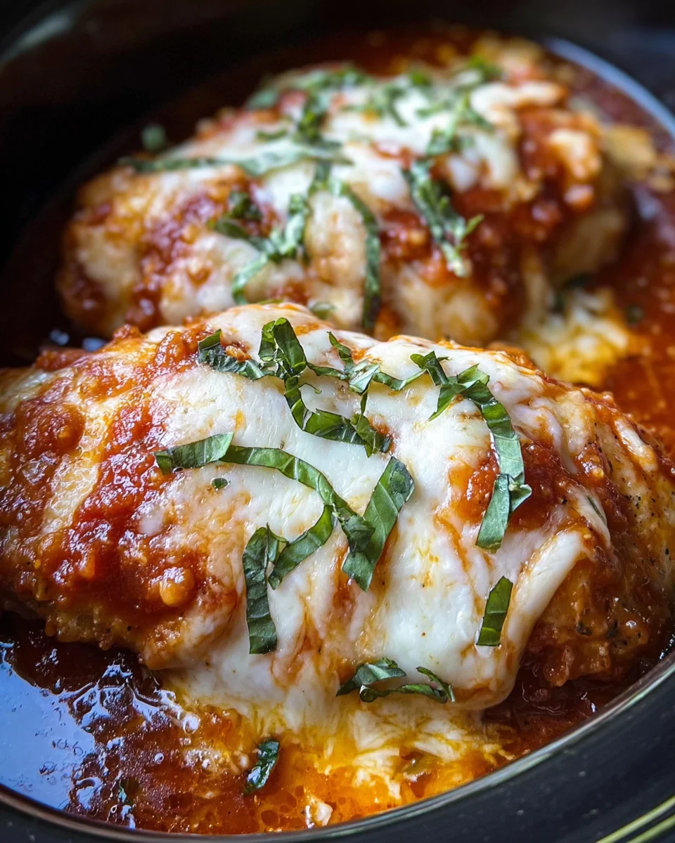 Slow Cooker Cheesy Mozzarella Chicken