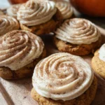 Soft Pumpkin Cookies with Cinnamon Frosting