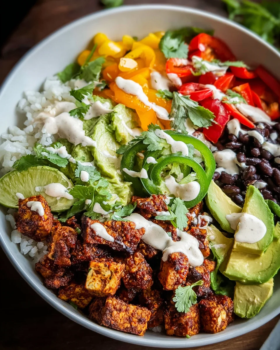 Spicy Baked Tofu Burrito Bowl