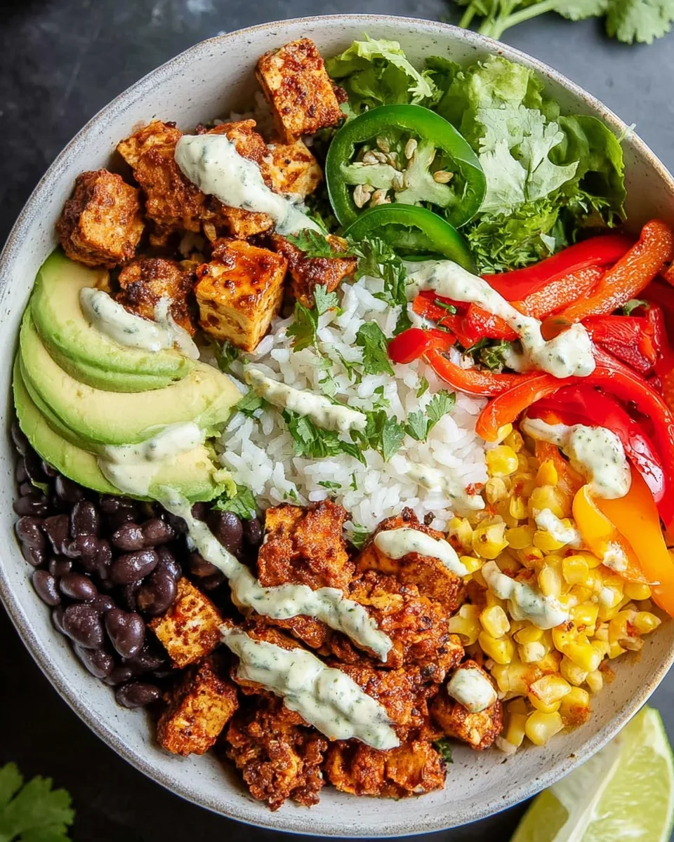 Spicy Baked Tofu Burrito Bowl 28 Spicy