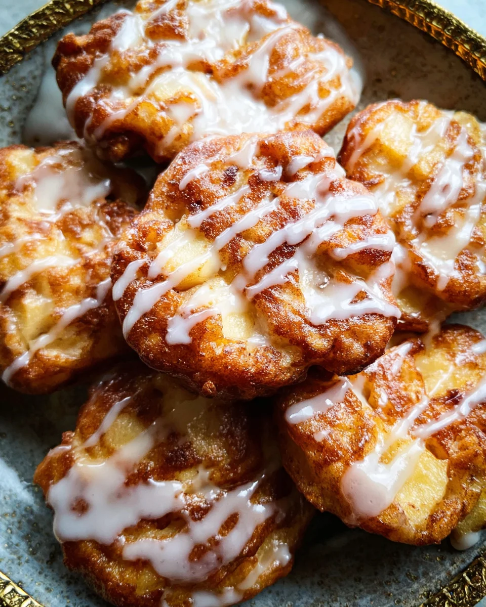 Baked Apple Fritters with Glaze