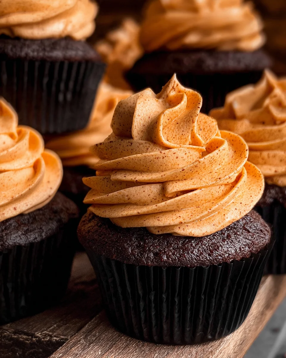 Chocolate Pumpkin Cupcakes 33 Chocolate