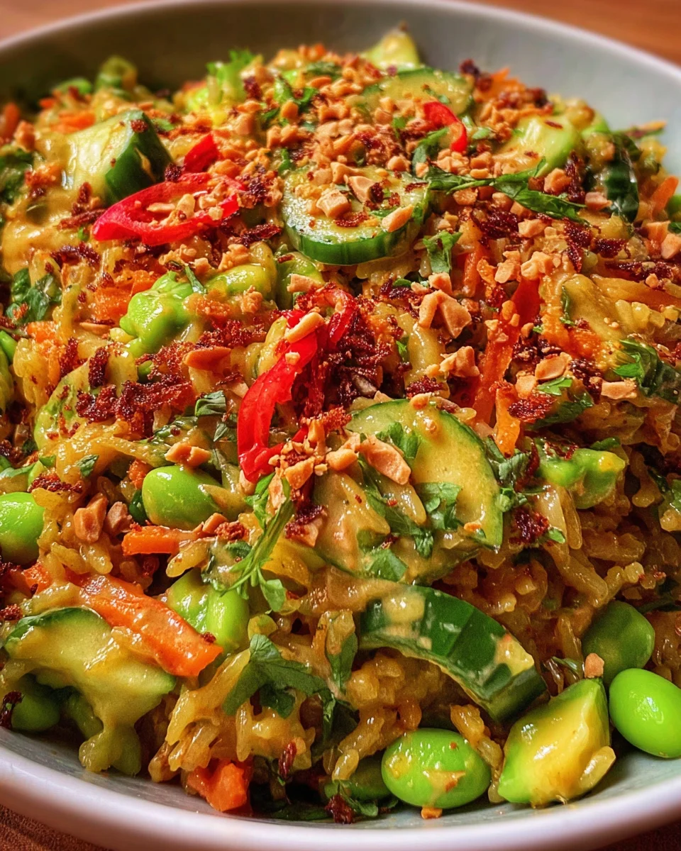 Crispy Rice Salad with Peanut-Chili Dressing